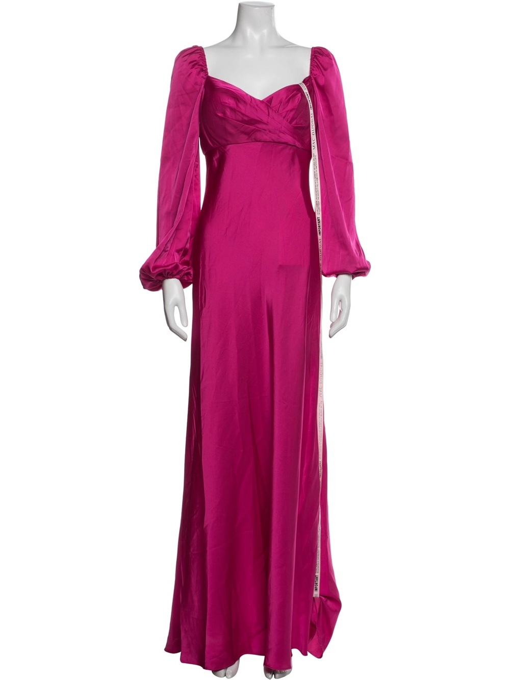 Mac Duggal Sleeveless Satin Slip Dress in Fuchsia